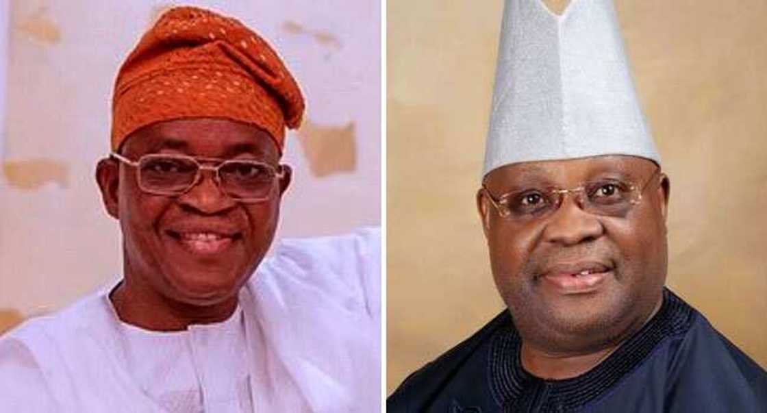 Adegboyega Oyetola, Ademola Adeleke, PDP, APC, Osun 2022 election Adegboyega Oyetola, Ademola Adeleke, PDP, APC, Osun 2022 election