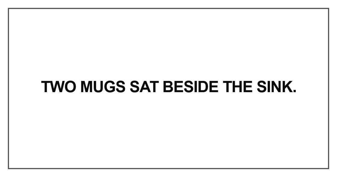 Two mugs sat beside the sink Two mugs sat beside the sink