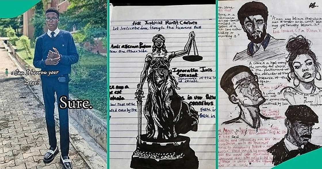 Law student's notebook leaves people in awe as netizens spot his artistic diagrams. Law student's notebook leaves people in awe as netizens spot his artistic diagrams.