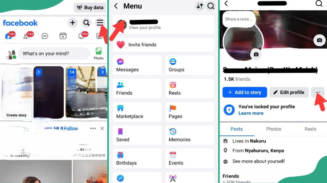 Screenshots of checking how old a Facebook account Screenshots of checking how old a Facebook account