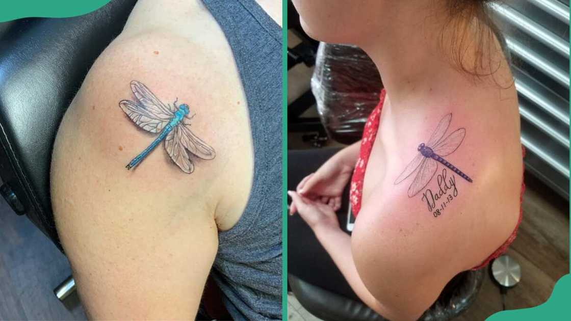 Dragonfly shoulder tattoo Dragonfly shoulder tattoo