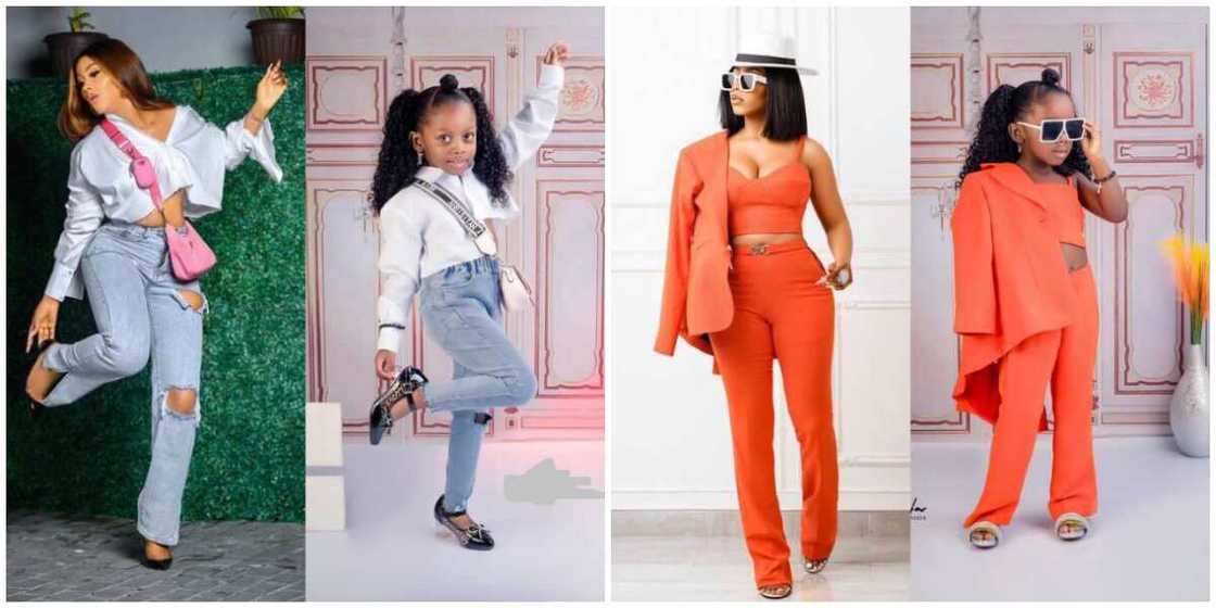 Photos of Mercy Eke and Jasmine.