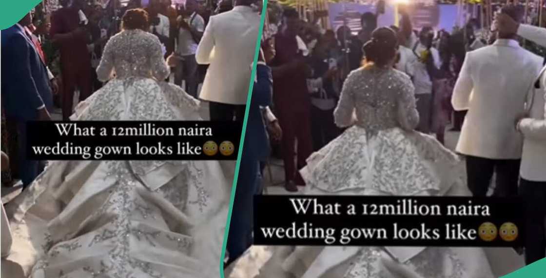 Bride looks flamboyant on N12m wedding dress