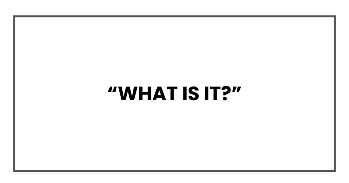 What is it? What is it?