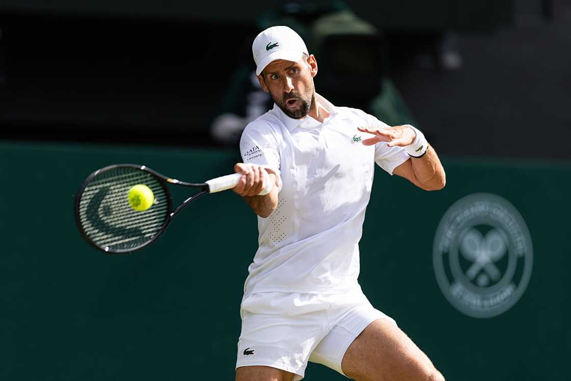 Novak Djokovic in action during a tennis match