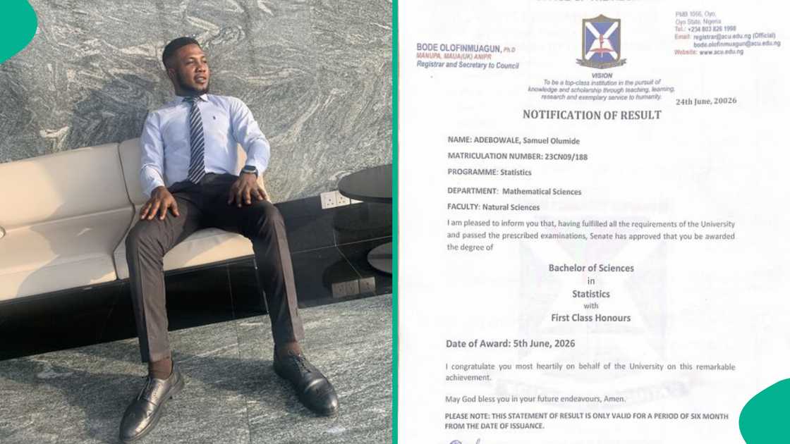 Celebrating as Access Bank employee achieves first-class degree at Ajayi Crowther University, flaunts his result