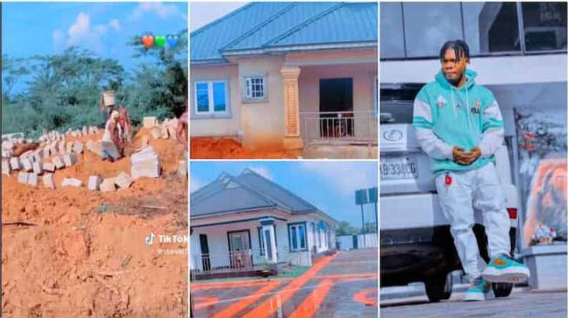 Building house in Nigeria/young man celebrates his home.