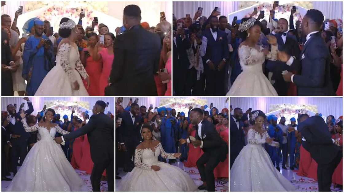 The bride outdanced the groom in the video. The bride outdanced the groom in the video.