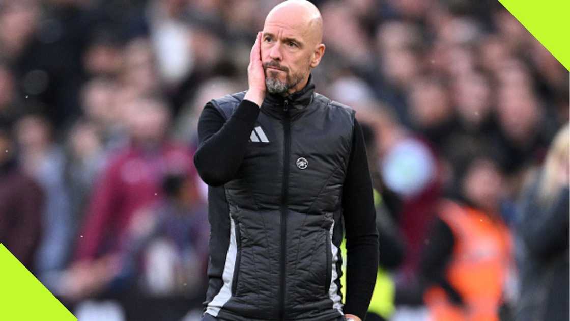 Erik ten Hag during his last game in charge of Manchester United. Erik ten Hag during his last game in charge of Manchester United.
