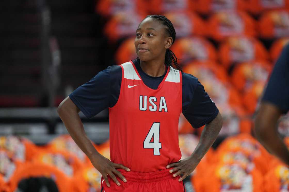 Jewell Loyd during shoot around Jewell Loyd during shoot around
