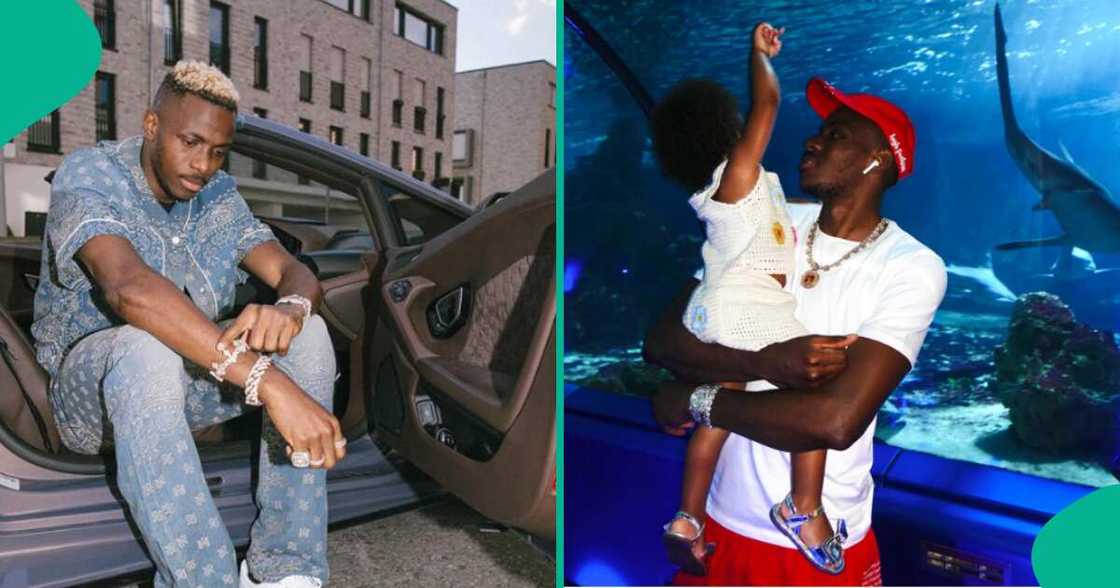 Victor Osimhen steps out with daughter amid Mr Jollof drama. Victor Osimhen steps out with daughter amid Mr Jollof drama.