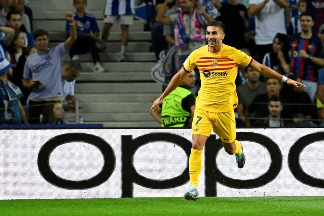 Barcelona forward Ferran Torres celebrates scoring after coming on against Porto in a hard-fought Champions League win Barcelona forward Ferran Torres celebrates scoring after coming on against Porto in a hard-fought Champions League win