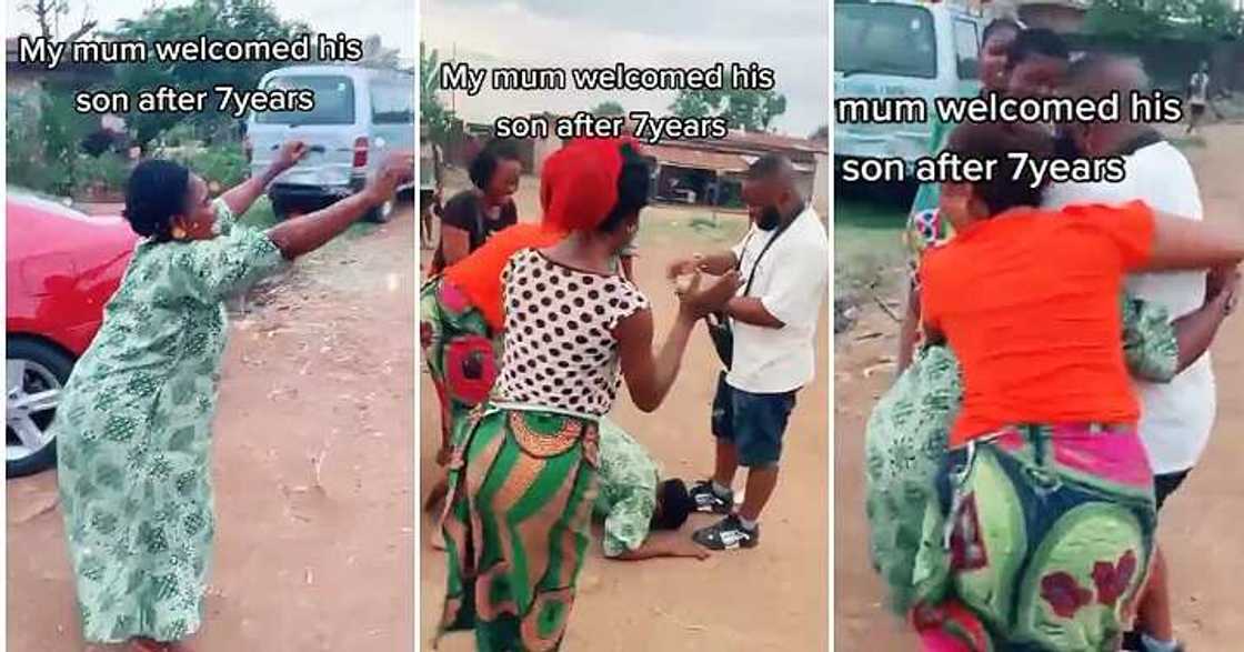 Mother reunites with son, emotional reunion Mother reunites with son, emotional reunion