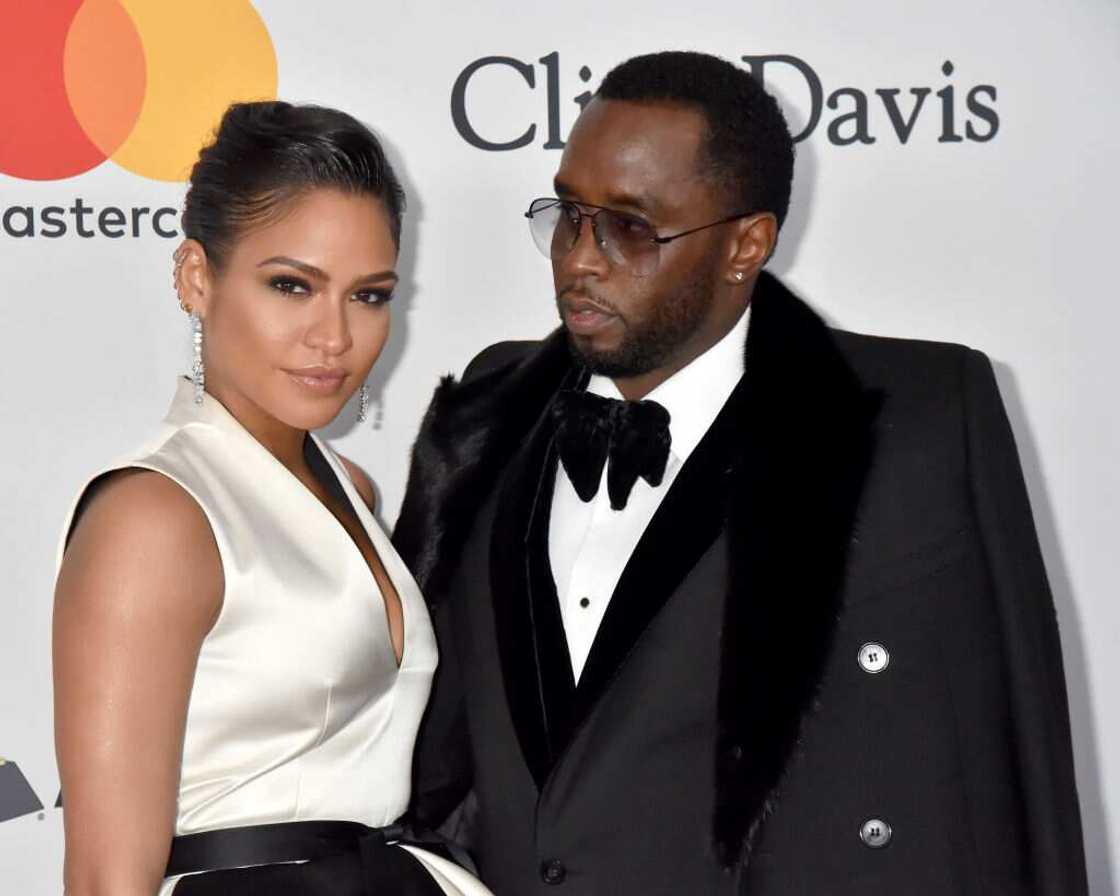 Cassie (L) and Sean "Diddy" Combs attend the Clive Davis and Recording Academy Pre-GRAMMY Gala