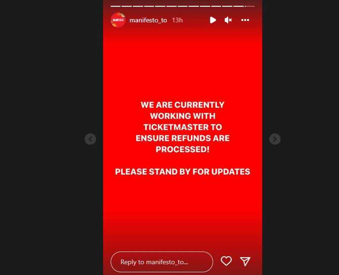 Manifesto festival refunds fans after replacing Tems. Manifesto festival refunds fans after replacing Tems.