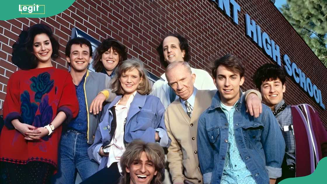 The cast of the CBS television sitcom Fast Times at the premiere episode The cast of the CBS television sitcom Fast Times at the premiere episode