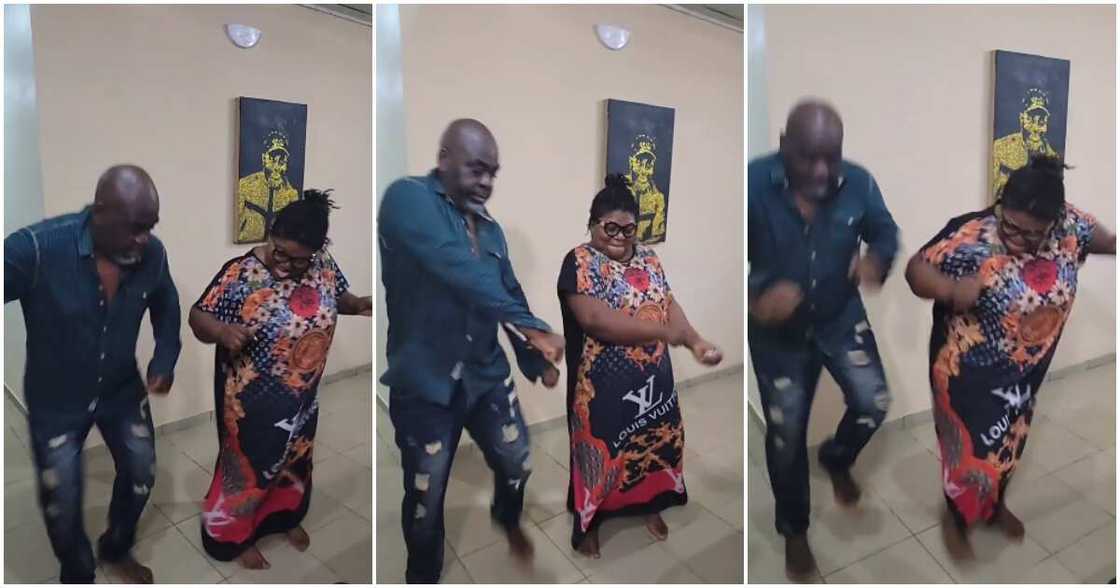 Actor Funsho Adeolu and wife Vicky dancing. Actor Funsho Adeolu and wife Vicky dancing.