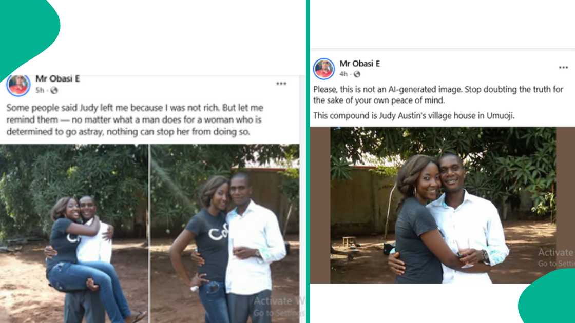 Judy Austin's ex-husband Obasi Emmanuel responds to rumours that she left him because he was poor.