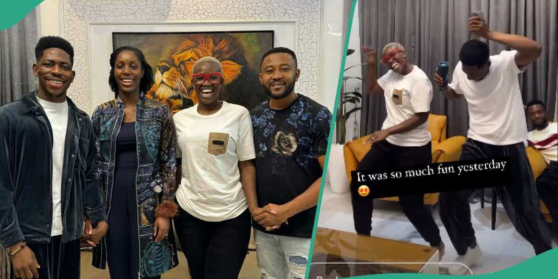 Moses Bliss and fiancee visit Real Warri Pikin. Moses Bliss and fiancee visit Real Warri Pikin.
