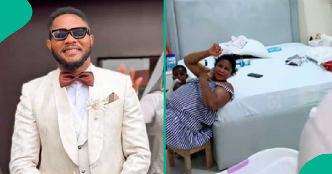 Abroad-based man returns home unannounced to surprise his mother.