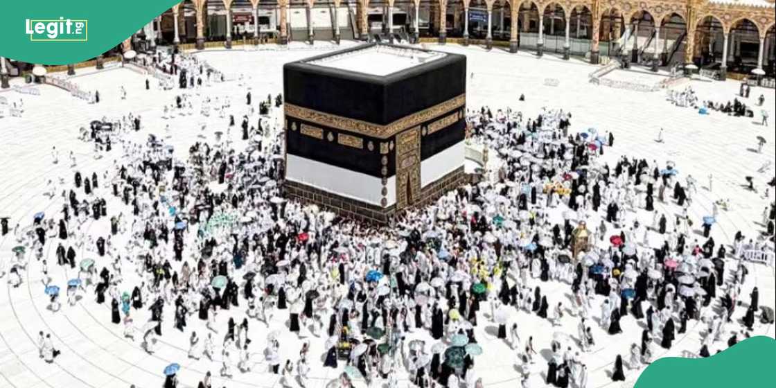 Worshippers performed Tawaf around the Kaaba during the opening rites of Hajj in Saudi Arabia