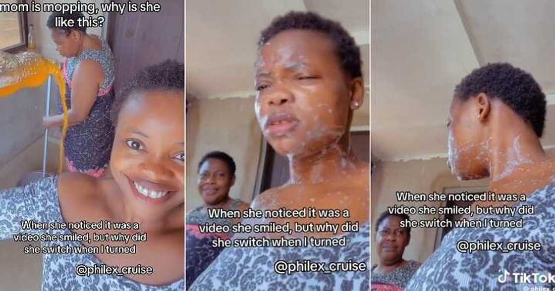 Nigerian girl spills drink on the floor to see mum's reaction Nigerian girl spills drink on the floor to see mum's reaction