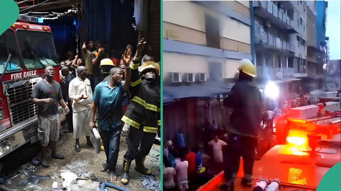 Fire guts Lagos building on Friday morning, video emerges