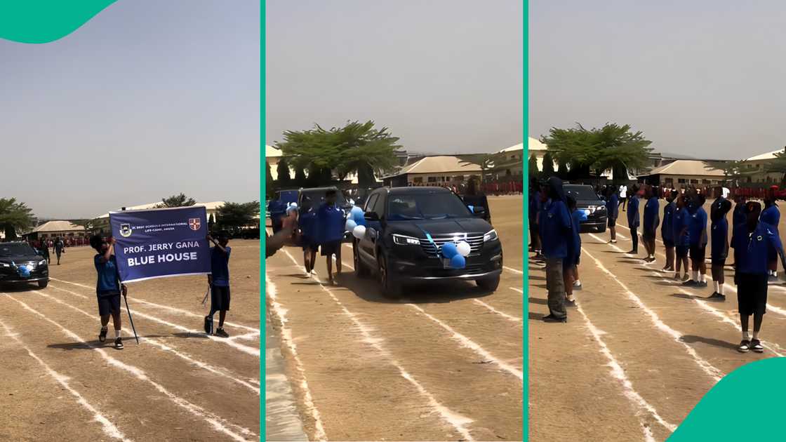 Video shows Abuja school inter-house sports where expensive cars were used for convoy, Nigerians react
