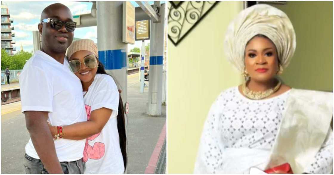 Actress Mercy Aigbe and her hubby with co-wife Actress Mercy Aigbe and her hubby with co-wife