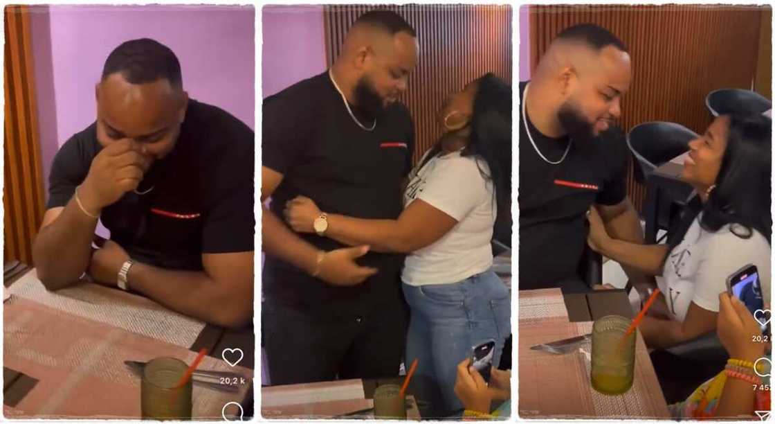 Lady takes bold step and proposes marriage to her man. Lady takes bold step and proposes marriage to her man.