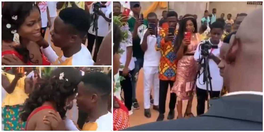 An sha ‘yar dirama yayin da amarya ta ki yarda ta sumbaci angonta, taron jama’a sun yi martani a bidiyon An sha ‘yar dirama yayin da amarya ta ki yarda ta sumbaci angonta, taron jama’a sun yi martani a bidiyon