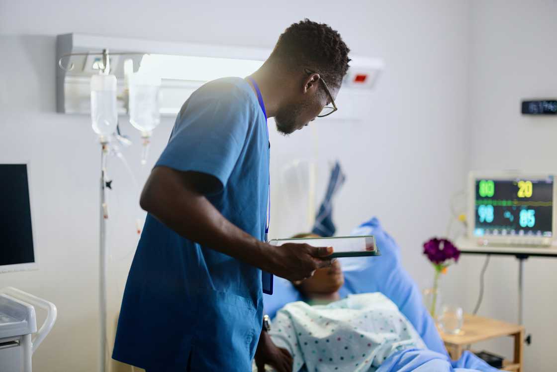 A nurse and a patient