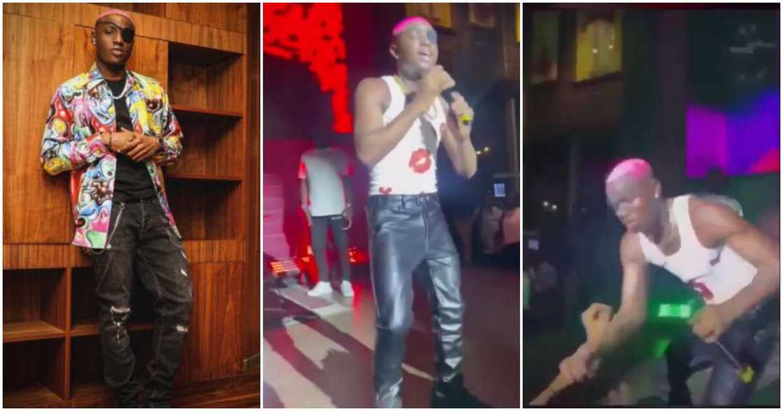 Ruger storms out of stage after lady grabbed his manhood Ruger storms out of stage after lady grabbed his manhood