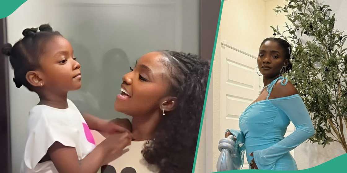 Simi speaks about her daughter in new video. Simi speaks about her daughter in new video.