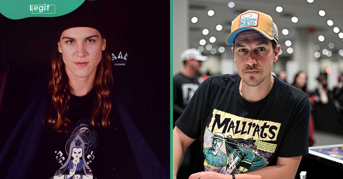 Jason Mewes poses on a promotional poster alongside Kevin Smith, as Jay in Jay and Silent Bob. The actor sits to sign autographs during the 2024 New York Comic Con. Jason Mewes poses on a promotional poster alongside Kevin Smith, as Jay in Jay and Silent Bob. The actor sits to sign autographs during the 2024 New York Comic Con.