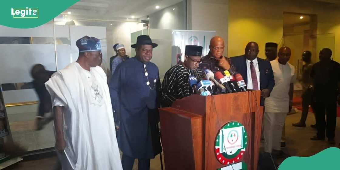 PDP governors attended the emergency meeting summoned by President Tinubu on Thursday, Feb. 15 PDP governors attended the emergency meeting summoned by President Tinubu on Thursday, Feb. 15