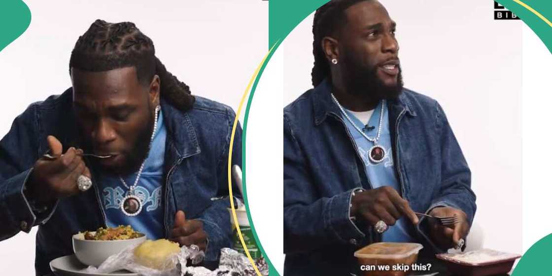 Video of Burna Boy rejecting British food for Naija Food goes viral Video of Burna Boy rejecting British food for Naija Food goes viral