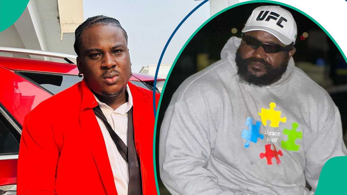 Kizz Daniel's bouncer reacts to Isbae U's questions. Kizz Daniel's bouncer reacts to Isbae U's questions.