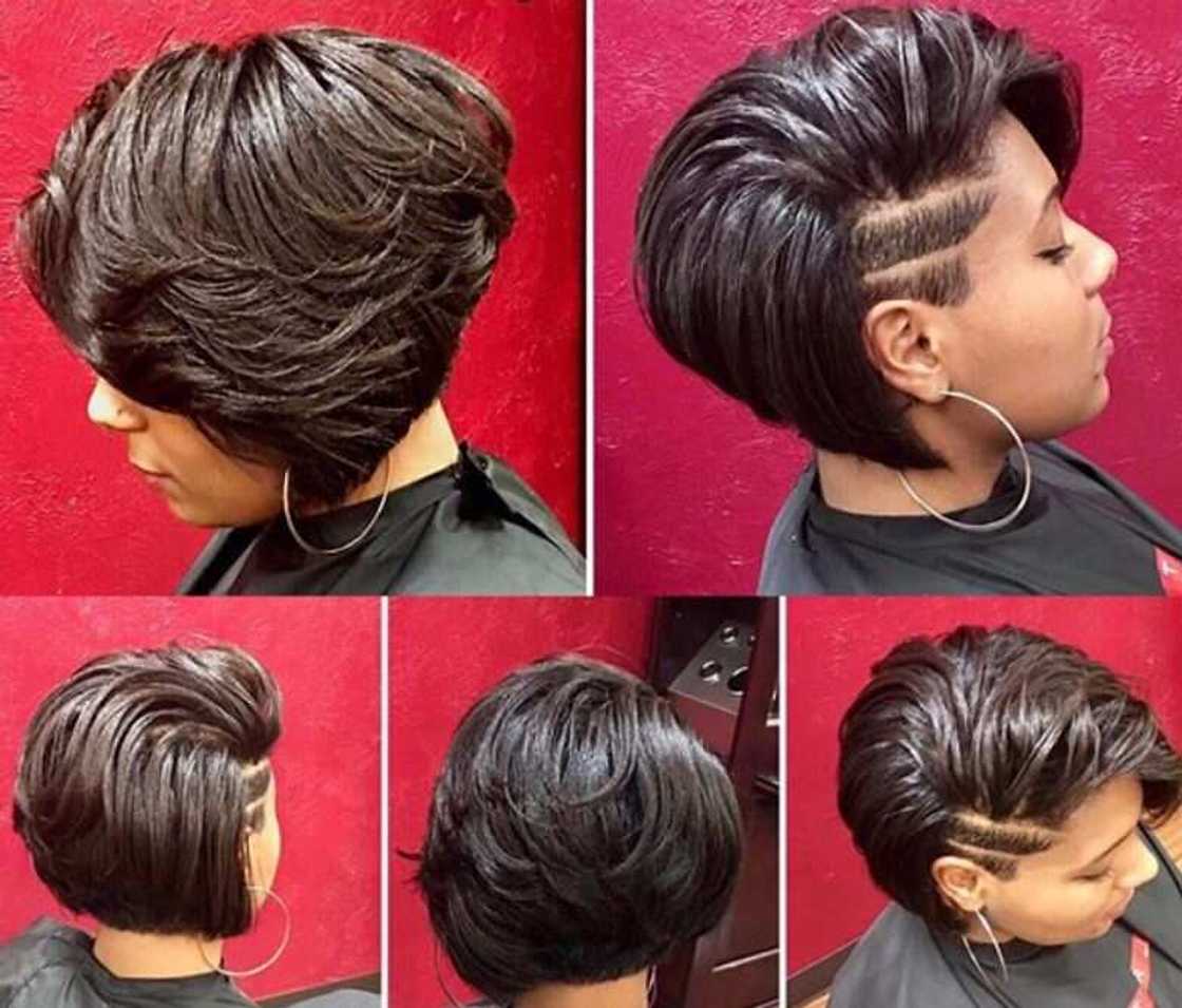 Asymmetrical short bob