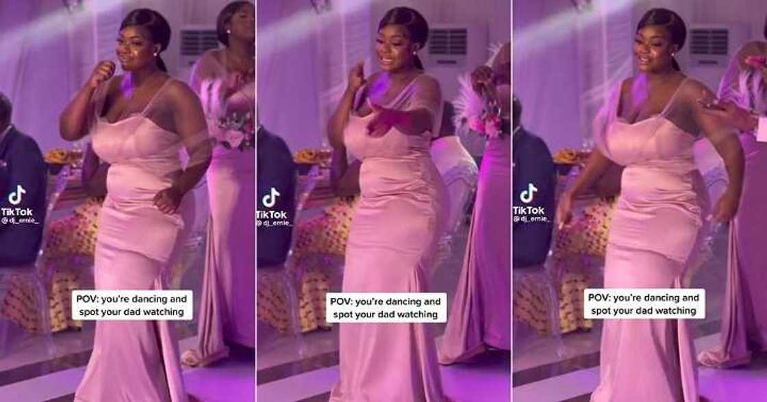 Curvy lady sees dad staring at her during wedding Curvy lady sees dad staring at her during wedding