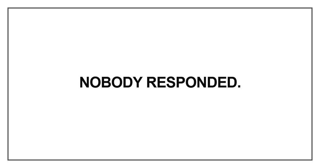Nobody responded