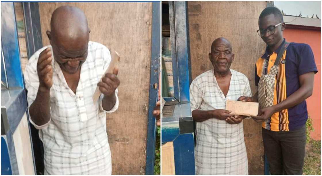 Photos of Baba Augu being thanked for his kindness.