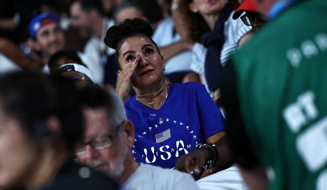Gina Chiles cries as her daughter, Jordan Chiles competes Gina Chiles cries as her daughter, Jordan Chiles competes