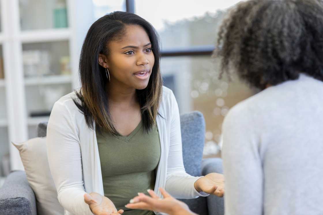 A daughter quarreling with her mother