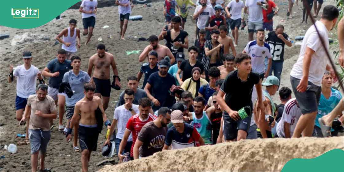 Crowds gathered near the Morocco-Spain border fence after authorities tightened security measures.