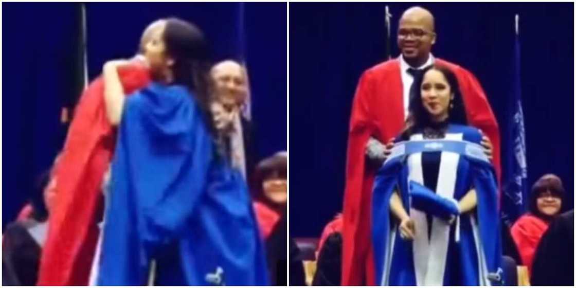 Couple Share Memorable Moment as Dr Husband Honours Wife With Her PhD Cords Couple Share Memorable Moment as Dr Husband Honours Wife With Her PhD Cords