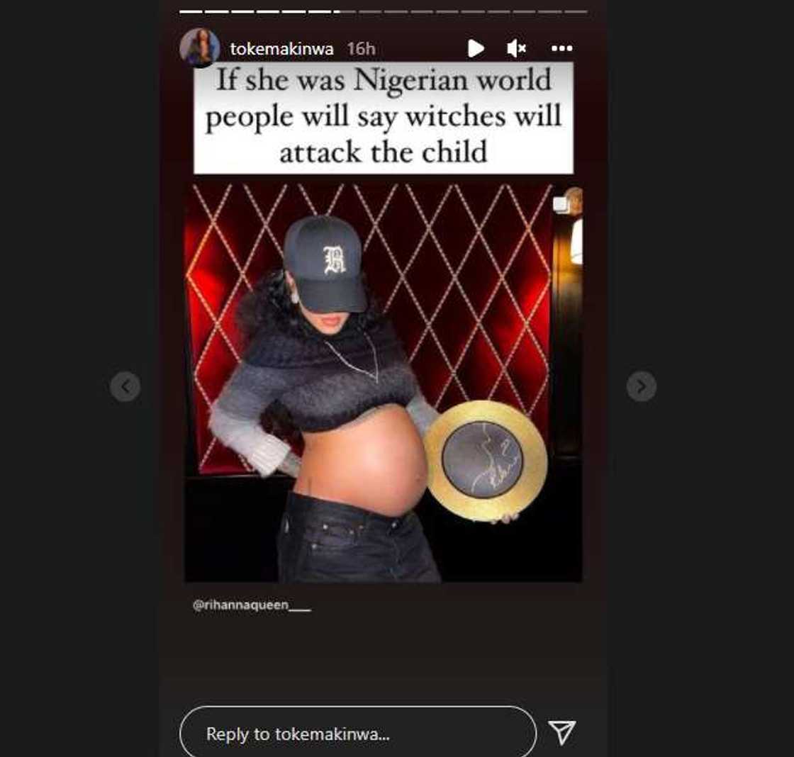 Toke Makinwa, Rihanna's pregnancy Toke Makinwa, Rihanna's pregnancy