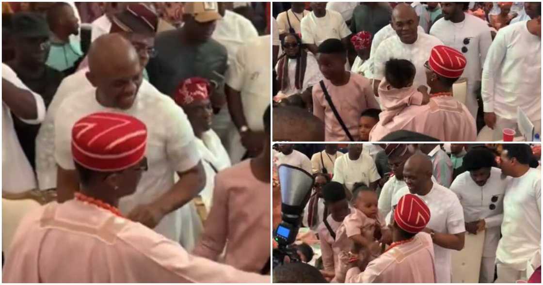 Wizkid's sons with Tony Elumelu at Star Boy's mum's burial party. Wizkid's sons with Tony Elumelu at Star Boy's mum's burial party.