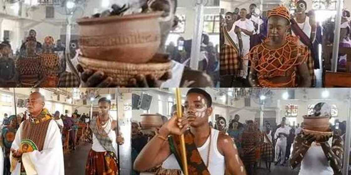 Nigerians React as Catholic Church in Abuja Celebrates Mass Using African Traditional Materials