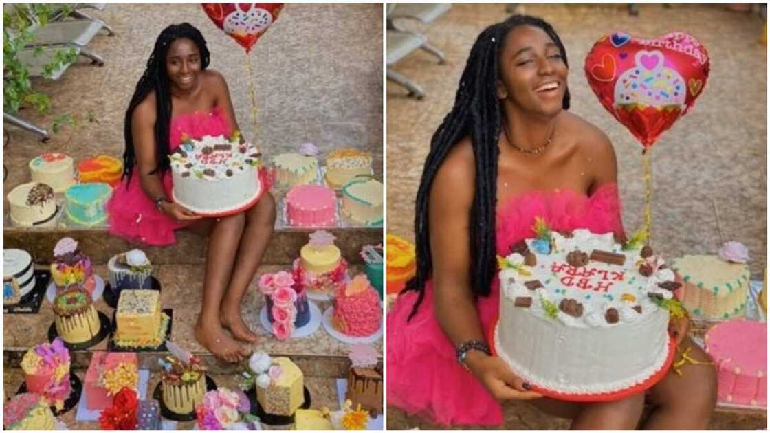 The lady was all smiles as she marked her birthday.
Photo source: Twitter/Ifedioku The lady was all smiles as she marked her birthday.
Photo source: Twitter/Ifedioku